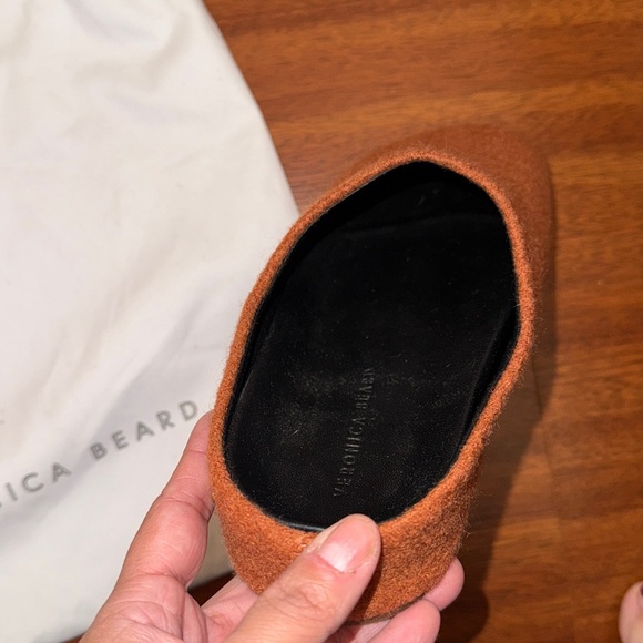 Veronica Beard Orange Cuoio Fenella Wool Mule Slides - Picture 6 of 12